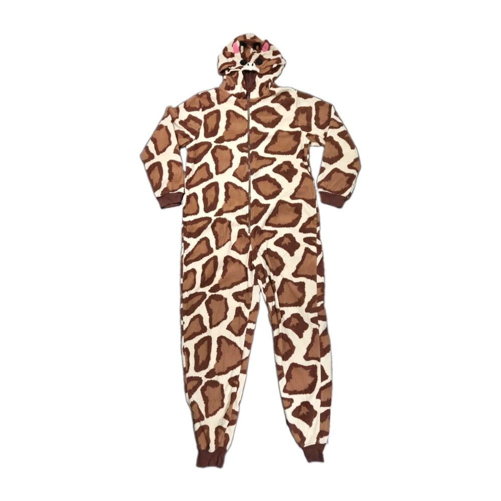 Nick & Nora Giraffe One Piece Sleepwear Women Medium Brown Roadsteamer Costume